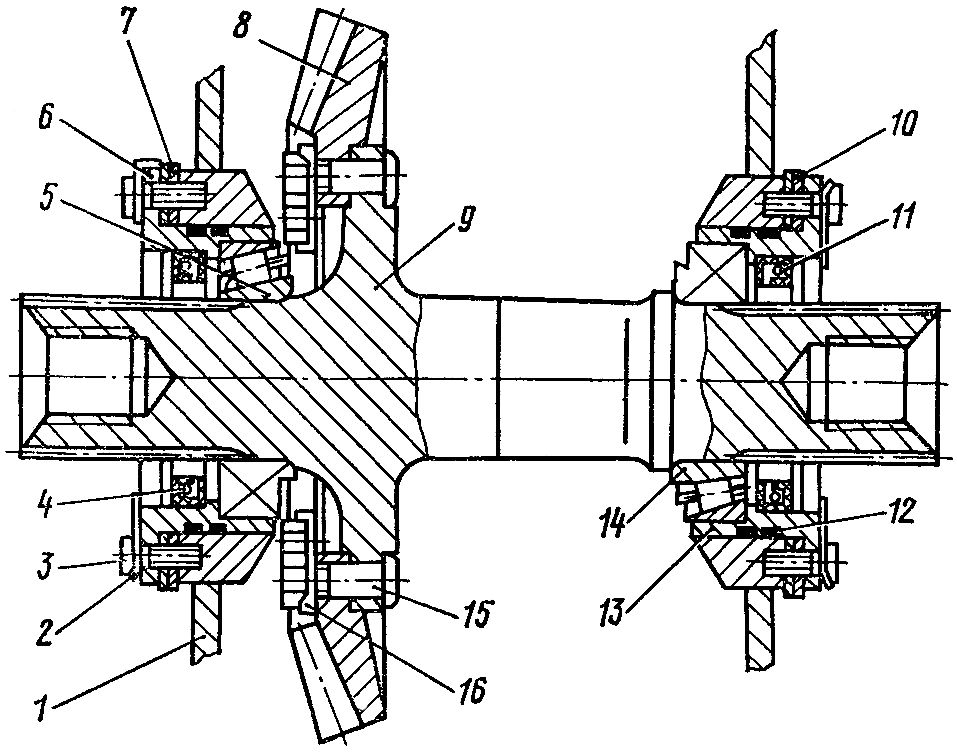Ремонт вала большой конической шестерни бортовых фрикционов
