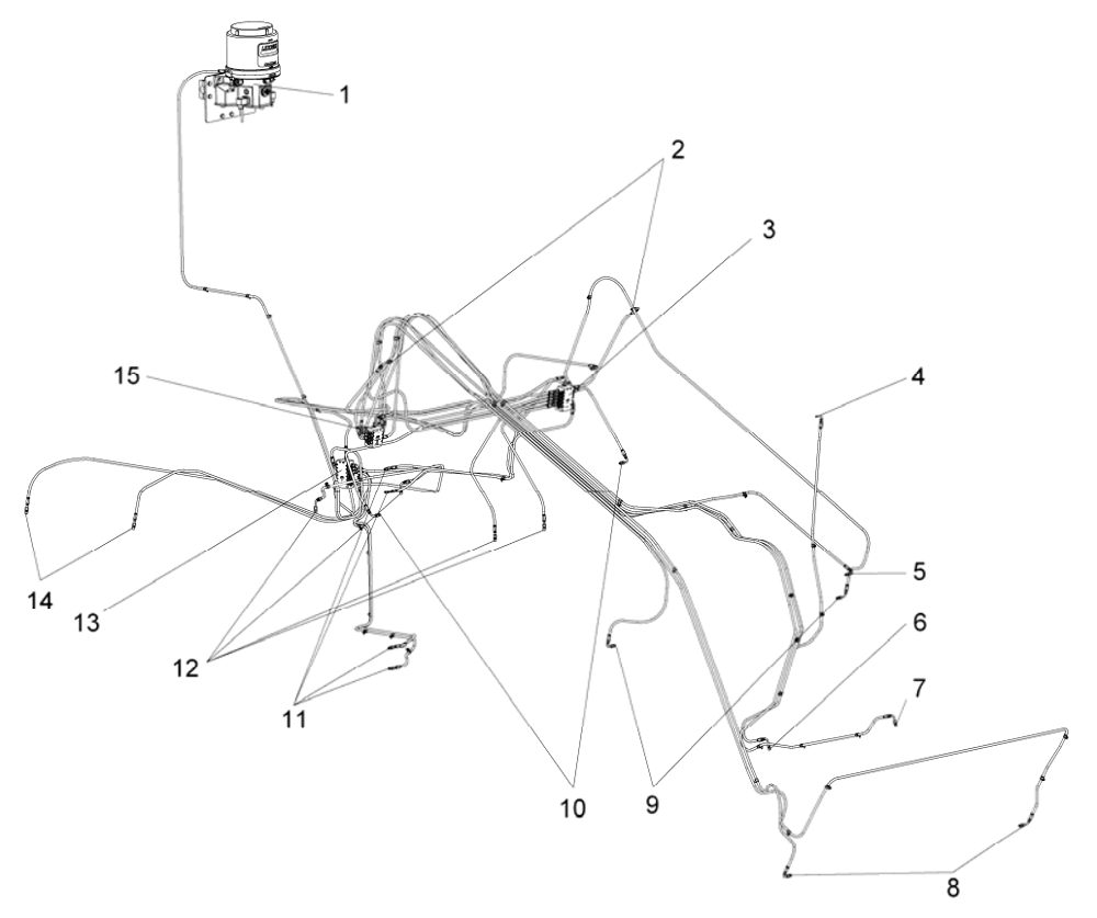 Схема централизованной системы смазки погрузчика Схема централизованной системы смазки погрузчика