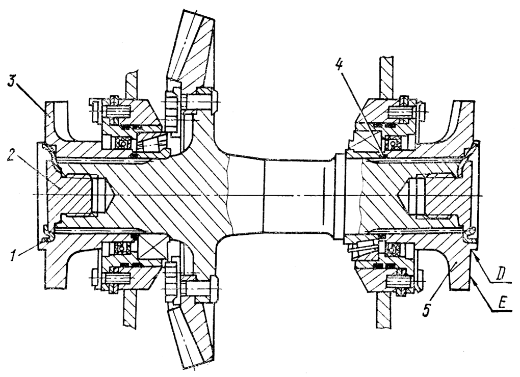 Вал большой конической шестерни в сбореpng Вал большой конической шестерни в сбореpng